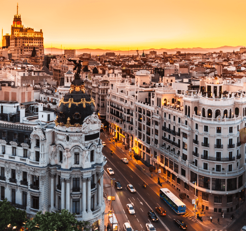 Gran Vía Madrid Imagen desde arriba de la Gran Vía en Madrid
